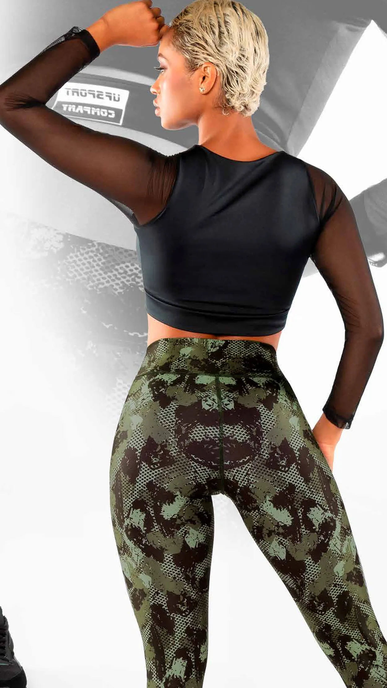 Workout Black Long Sleeve with mesh (Ref-CB040)