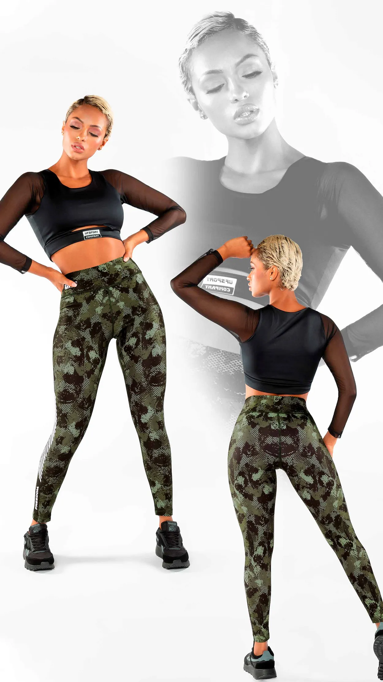 Workout Black Long Sleeve with mesh (Ref-CB040)